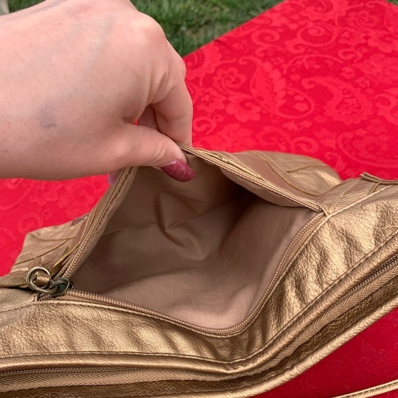 Roxy Purse metallic bronze Y2k‎ bag spring summer tassel braided - Picture 6 of 9